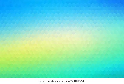 Light Blue, Yellow vector blurry hexagon background design. Geometric background in Origami style with gradient. 