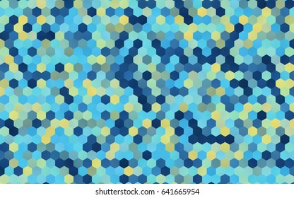 Light Blue, Yellow vector blurry hexagon background design. Geometric background in Origami style with gradient. 