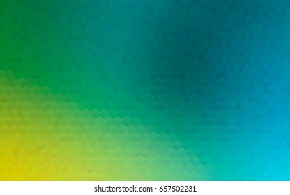 Light Blue, Yellow vector blurry hexagon background design. Geometric background in Origami style with gradient. 