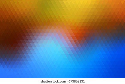 Light Blue, Yellow vector blurry triangle pattern. Brand-new colored illustration in blurry style with gradient. A new texture for your design.