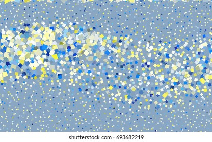 Light Blue, Yellow vector blurry rectangular background. Geometric background in square style with gradient. The pattern can be used for brand-new background.