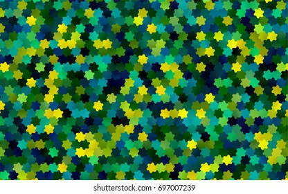 Light Blue, Yellow vector blurry hexagon background design. Geometric background in Origami style with gradient. 