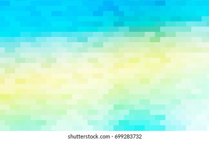 Light Blue, Yellow vector blurry rectangular background. Geometric background in square style with gradient. The pattern can be used for brand-new background.