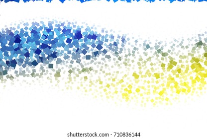 Light Blue, Yellow vector blurry rectangular background. Geometric background in square style with gradient. The pattern can be used for brand-new background.