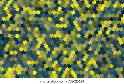 Light Blue, Yellow vector blurry hexagon background design. Geometric background in Origami style with gradient. 