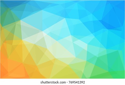 Light Blue, Yellow vector blurry triangle background design. Geometric background in Origami style with gradient. 