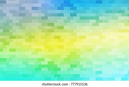 Light Blue, Yellow vector blurry rectangular background. Geometric background in square style with gradient. The pattern can be used for brand-new background.