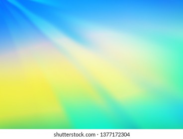 Light Blue, Yellow vector bokeh template. Modern geometrical abstract illustration with gradient. The best blurred design for your business.