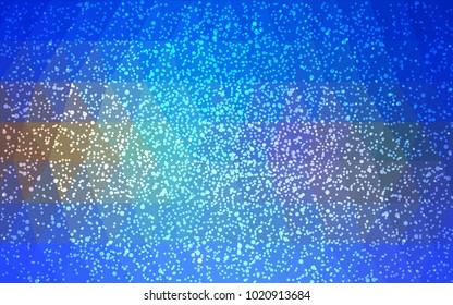 Light Blue, Yellow vector christmas polygon background. Low poly Illustration consisting of triangles with snowflakes. Texture background of New Year celebration.