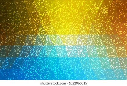 Light Blue, Yellow vector christmas polygon background. Low poly Illustration consisting of triangles with snowflakes. Texture background of New Year celebration.