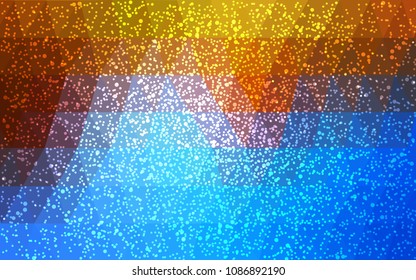 Light Blue, Yellow vector christmas postcard low polygon background. Illustration consisting of triangles. Abstract triangular polygonal origami or crystal design of New Year celebration.