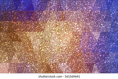 Light Blue Yellow vector christmas polygon background. Low poly Illustration consisting of triangles with snowflakes. Texture, seamless background of New Year celebration.