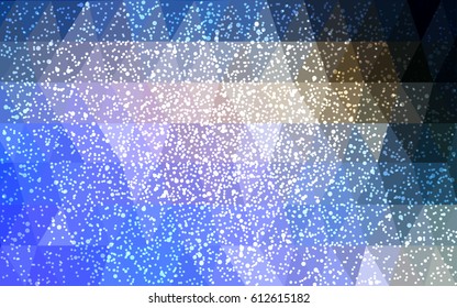 Light Blue, Yellow vector christmas postcard low polygon background. Illustration consisting of triangles. Abstract triangular polygonal origami or crystal design of New Year celebration.