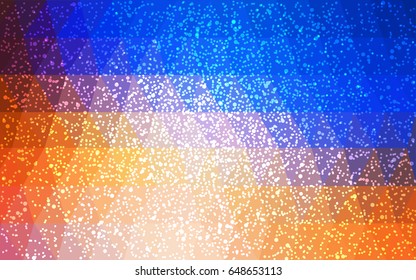Light Blue, Yellow vector christmas postcard low polygon background. Illustration consisting of triangles. Abstract triangular polygonal origami or crystal design of New Year celebration.