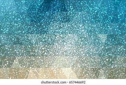 Light Blue, Yellow vector christmas postcard low polygon background. Illustration consisting of triangles. Abstract triangular polygonal origami or crystal design of New Year celebration.
