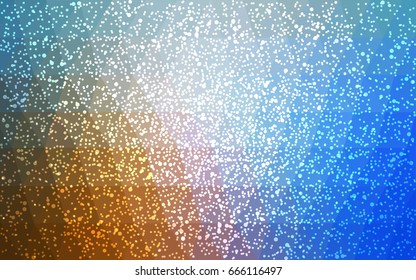 Light Blue, Yellow vector christmas postcard low polygon background. Illustration consisting of triangles. Abstract triangular polygonal origami or crystal design of New Year celebration.