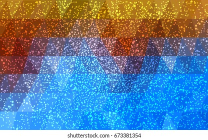 Light Blue, Yellow vector christmas postcard low polygon background. Illustration consisting of triangles. Abstract triangular polygonal origami or crystal design of New Year celebration.