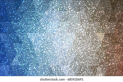 Light Blue, Yellow vector christmas postcard low polygon background. Illustration consisting of triangles. Abstract triangular polygonal origami or crystal design of New Year celebration.