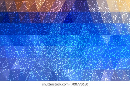 Light Blue, Yellow vector christmas postcard low polygon background. Illustration consisting of triangles. Abstract triangular polygonal origami or crystal design of New Year celebration.