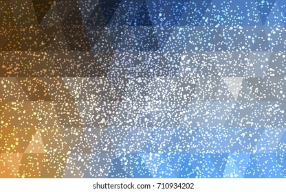 Light Blue, Yellow vector christmas postcard low polygon background. Illustration consisting of triangles. Abstract triangular polygonal origami or crystal design of New Year celebration.