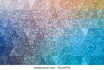 Light Blue, Yellow vector christmas postcard low polygon background. Illustration consisting of triangles. Abstract triangular polygonal origami or crystal design of New Year celebration.