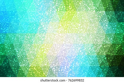 Light Blue, Yellow vector christmas postcard low polygon background. Illustration consisting of triangles. Abstract triangular polygonal origami or crystal design of New Year celebration.