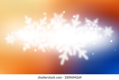 Light Blue, Yellow vector cover with beautiful snowflakes. Glitter abstract illustration with crystals of ice. New year design for your ad, poster, banner.