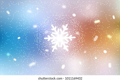Light Blue, Yellow vector cover with beautiful snowflakes. Glitter abstract illustration with crystals of ice. The pattern can be used for new year ad, booklets.