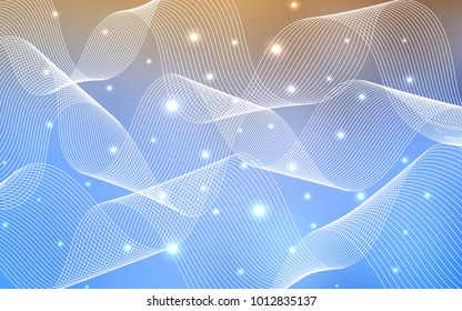 Light Blue, Yellow vector cover with happy holiday ribbons. Confetti on blurred abstract background with colorful gradient. New design for ad, poster, banner of your Party.