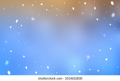 Light Blue, Yellow vector cover with beautiful snowflakes. Shining colored illustration with snow in christmas style. New year design for your business advert.
