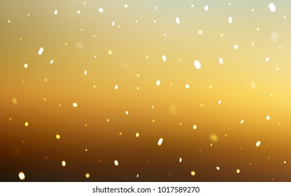 Light Blue, Yellow vector cover with beautiful snowflakes. Blurred decorative design in xmas style with snow. New year design for your ad, poster, banner.
