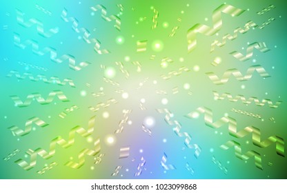 Light Blue, Yellow vector cover with happy holiday ribbons. Beautiful colored illustration with ribbon in celebration style. The template can be used as a background for postcards.