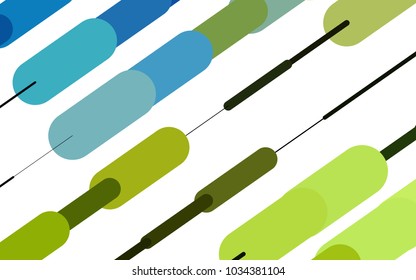 Light Blue, Yellow vector cover with rounded stripes. Capsules on blurred abstract background with gradient. Smart design for your business advert.