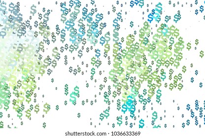 Light Blue, Yellow vector cover with financial symbols. Abstract illustration with colored financial, cash symbols. Smart design for your business advert of economic, wealth.