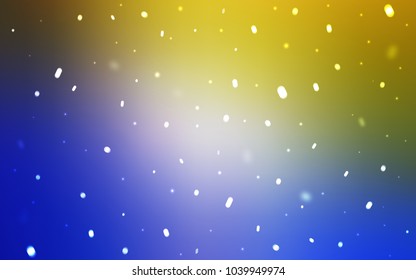 Light Blue, Yellow vector cover with beautiful snowflakes. Shining colored illustration with snow in christmas style. The pattern can be used for new year leaflets.