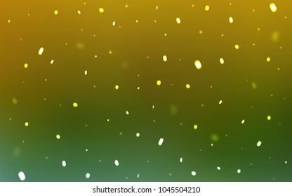 Light Blue, Yellow vector cover with beautiful snowflakes. Glitter abstract illustration with crystals of ice. New year design for your ad, poster, banner.