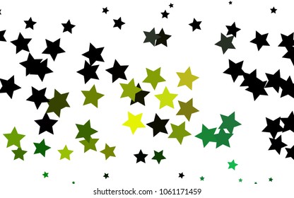 Light Blue, Yellow vector cover with small and big stars. Glitter abstract illustration with colored stars. The template can be used as a background.