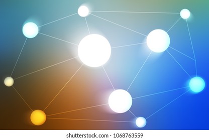 Light Blue, Yellow vector cover with spots, lines. Abstract illustration with colorful discs and triangles. New design for ad, poster, banner of your website.