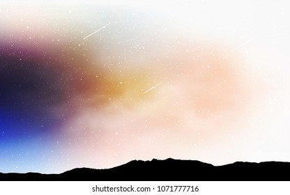 Light Blue, Yellow vector cover with astronomical stars. Shining illustration with sky stars on abstract template. Smart design for your business advert.