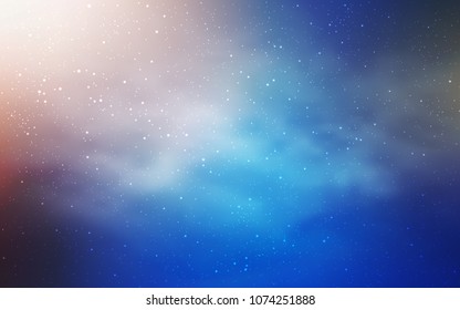 Light Blue, Yellow vector cover with astronomical stars. Space stars on blurred abstract background with gradient. Smart design for your business advert.