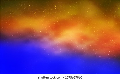 Light Blue, Yellow vector cover with astronomical stars. Shining illustration with sky stars on abstract template. Pattern for astrology websites.