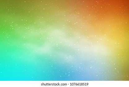 Light Blue, Yellow vector cover with astronomical stars. Space stars on blurred abstract background with gradient. Template for cosmic backgrounds.