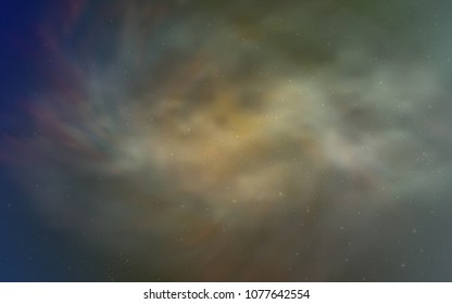 Light Blue, Yellow vector cover with astronomical stars. Blurred decorative design in simple style with galaxy stars. Pattern for astrology websites.