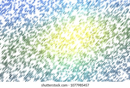 Light Blue, Yellow vector cover with long lines. Lines on blurred abstract background with gradient. The pattern can be used for websites.