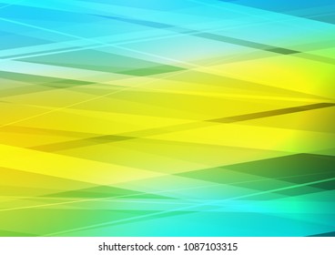 Light Blue, Yellow vector cover with long lines. Decorative shining illustration with lines on abstract template. Best design for your ad, poster, banner.