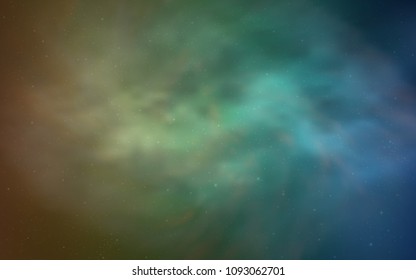 Light Blue, Yellow vector cover with astronomical stars. Blurred decorative design in simple style with galaxy stars. Best design for your ad, poster, banner.