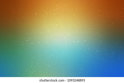 Light Blue, Yellow vector cover with astronomical stars. Shining colored illustration with bright astronomical stars. Pattern for astronomy websites.