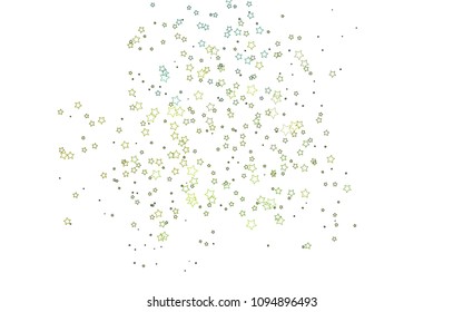 Light Blue, Yellow vector cover with small and big stars. Decorative shining illustration with stars on abstract template. Best design for your ad, poster, banner.