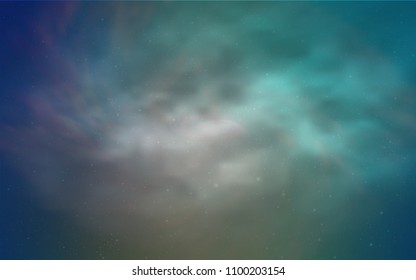 Light Blue, Yellow vector cover with astronomical stars. Shining illustration with sky stars on abstract template. Template for cosmic backgrounds.