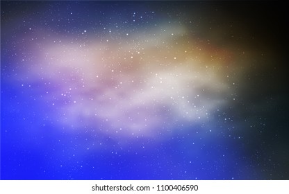 Light Blue, Yellow vector cover with astronomical stars. Blurred decorative design in simple style with galaxy stars. Pattern for astronomy websites.